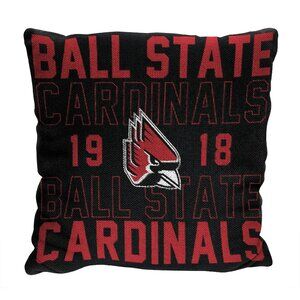 Ball State OFFICIAL NCAA "Stacked" Woven Pillow; 20" x 20"